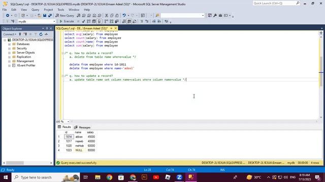 SQL Class-2 | select, delete, update смотреть онлайн