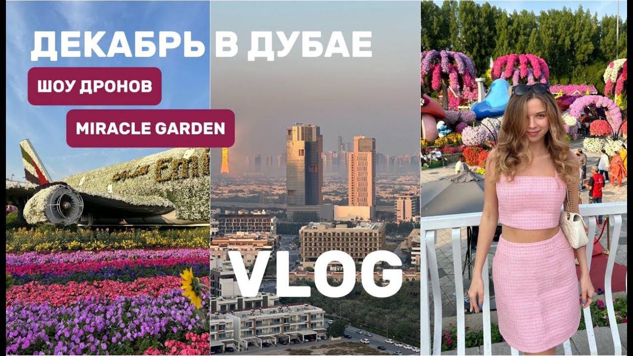 VLOG в Дубае: цены в кафе, шоу дронов, miracle garden, толпы туристов в декабре смотреть онлайн