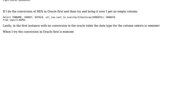 Databases: Converting VARBINARY HEX to VARCHAR смотреть онлайн