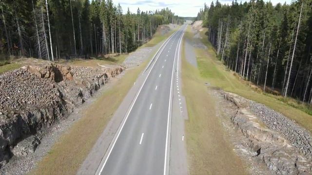 Сортавальская трасса, Санкт-Петербург - Рускеала. Дорога и паровоз с квадрокоптера. смотреть онлайн