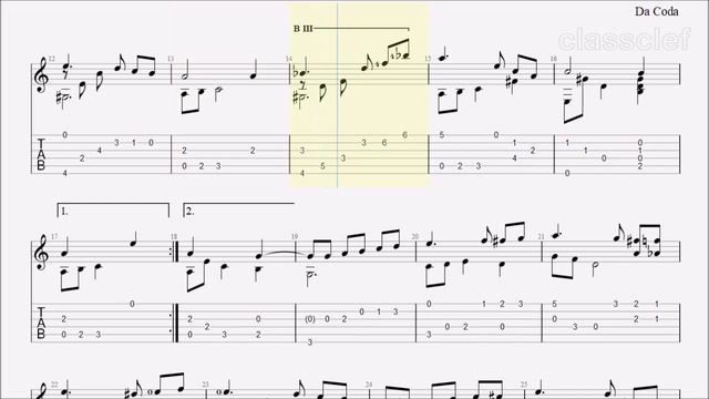 TAB/Sheet: Dor Secreta by Ernesto Nazareth [PDF + Guitar Pro + MIDI] смотреть онлайн