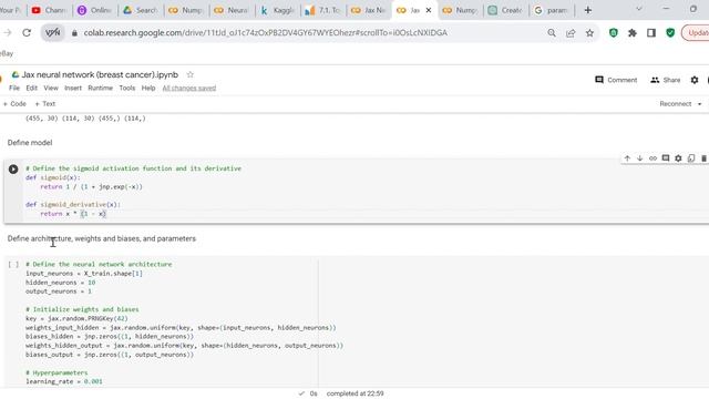 Predict on the breast cancer dataset using a neural network made with Jax смотреть онлайн