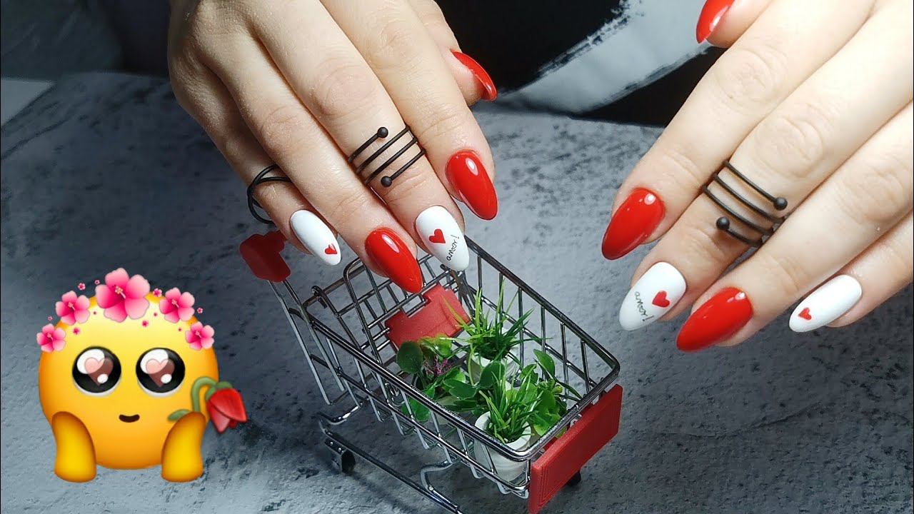 Маникюр гель лаком Укрепление и выравнивание ногтей. Ноготочки подруге. Красные ногти. смотреть онлайн