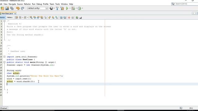 Java Exercise - 4 : charAt() смотреть онлайн