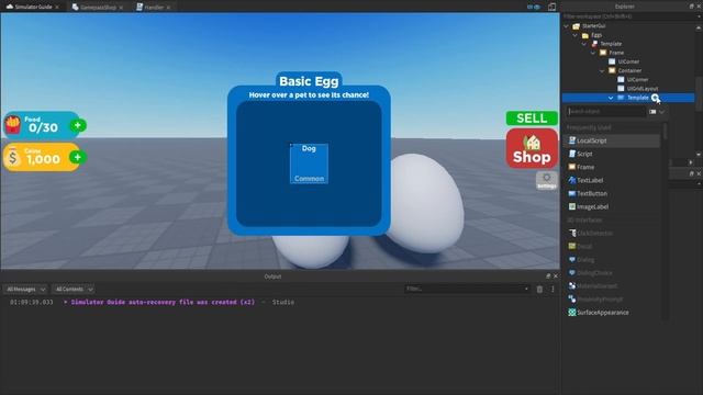 Creating the Pet Egg Gui! Roblox Studio Simulator Guide Episode 24 смотреть онлайн