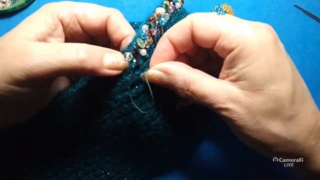 Повязка на голову вязаная #вязаниеспицами смотреть онлайн