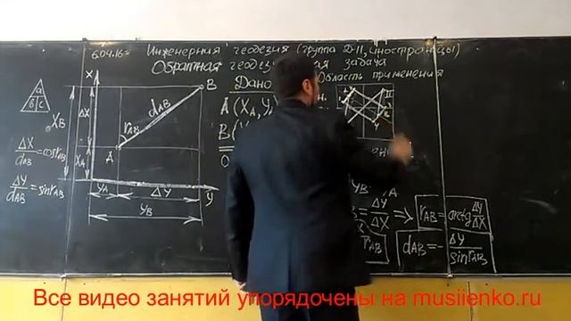 Обратная геодезическая задача. Д-11. 6.04.16 смотреть онлайн