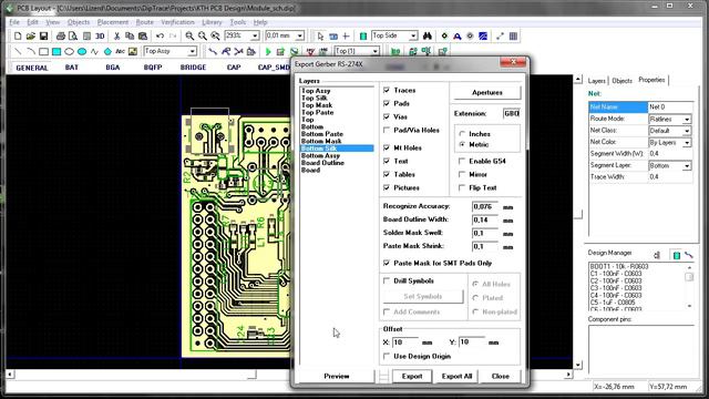 DipTrace Create PCB Gerber [swe]