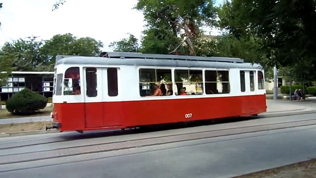 Евпатория. Трамвай Gotha T57 №012. 20 июля 2014 смотреть онлайн