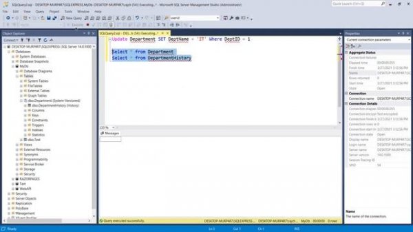 System Versioned Temporal Tables in SQL Server 2016, 2019 with Ex to Insert, Update, Delete, & Drop