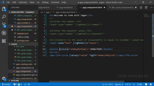 Angular Tutorial | #9 | Tamil | Life Cycle Hooks | Explained | Code with Jegan смотреть онлайн