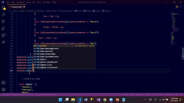 Beautiful Charts with JavaScript - Chart.JS | Json | Hindi / Urdu | Addiy dot code Tutorial #3 смотреть онлайн
