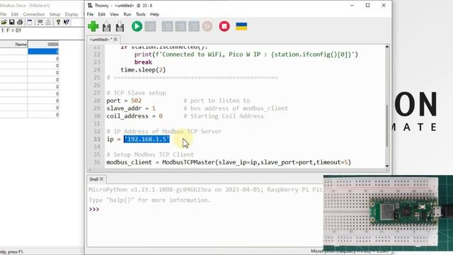 How to Write or Update Coil Status of Modbus TCP Device from Raspberry Pi Pico W using MicroPython смотреть онлайн