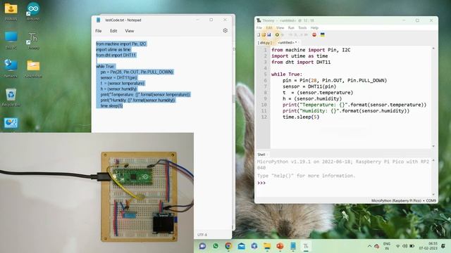 Interfacing DHT11 Humidity and Temperature Sensor using Raspberry Pi Pico смотреть онлайн