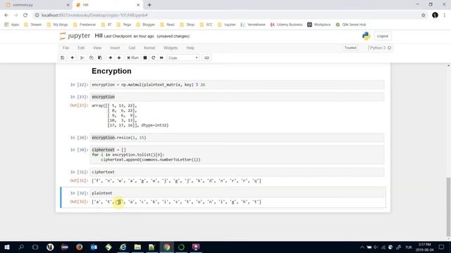 Hill Cipher In Python From Scratch смотреть онлайн
