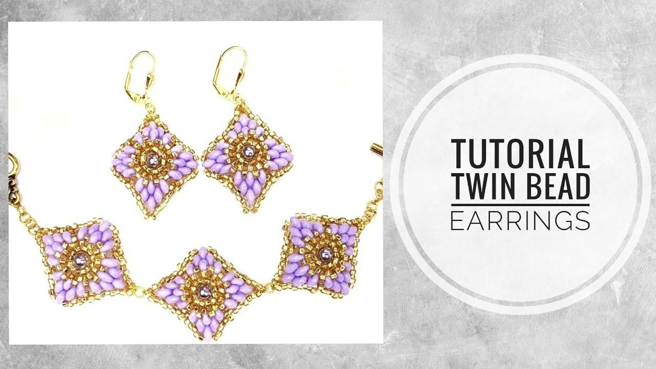 #МК - Серьги с применением бисера твин | #Tutorial - Earrings with beads twin смотреть онлайн