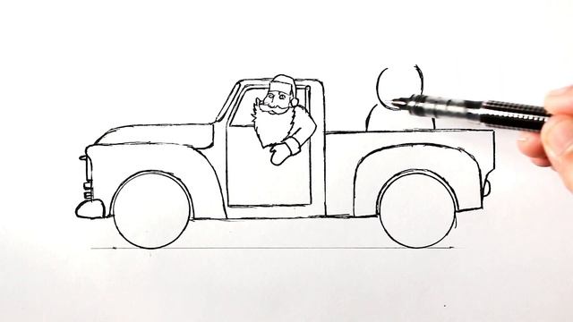 Как нарисовать машину Деда Мороза ❄️ ⛄ смотреть онлайн