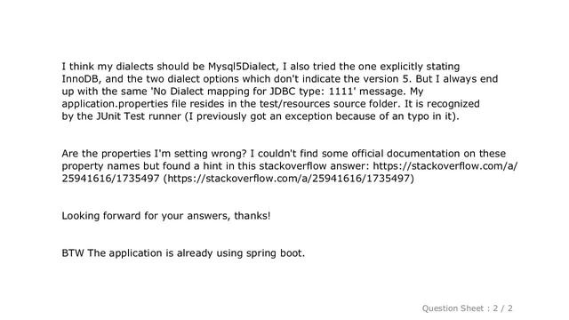MySQL : No Dialect mapping for JDBC type: 1111 смотреть онлайн