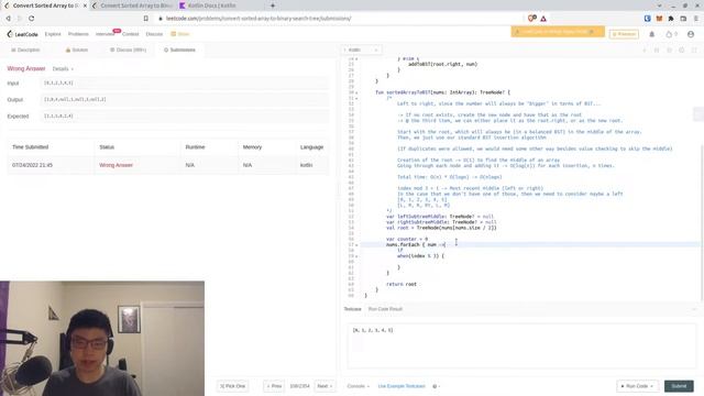Wow, I suck. | Terrible LeetCode in Kotlin: #108 Convert Sorted Array to BST смотреть онлайн
