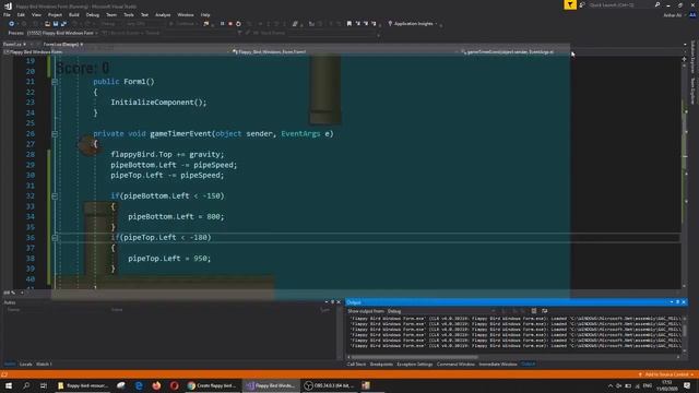 C# Tutorial - Make a flappy bird game in windows form смотреть онлайн