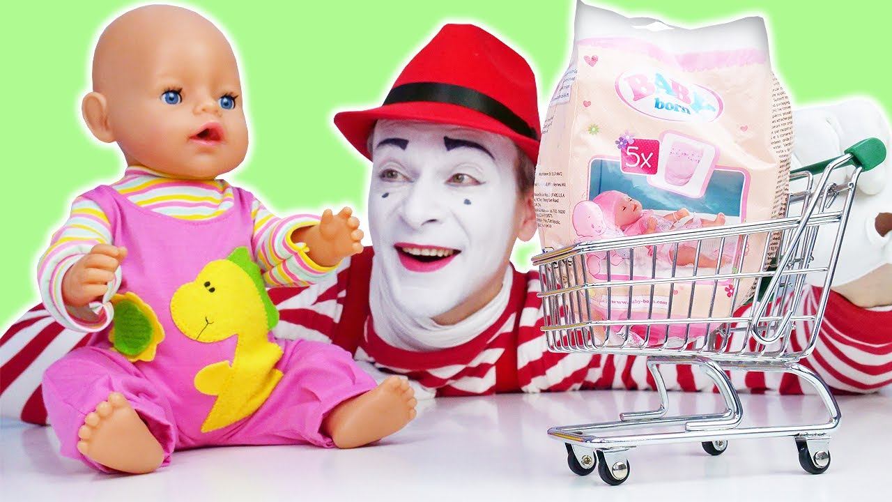 Весёлые игры Дочки Матери - У куклы БЕБИ БОН кончились Памперсы! – Видео игры одевалки с Baby Born смотреть онлайн
