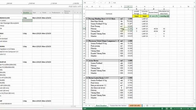 Microsoft Project - 1. Import Pekerjaan dari Excel dan Menghitung Durasi Pekerjaan смотреть онлайн