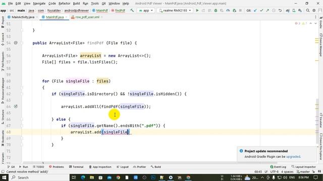 PDF Reader App Show PDF Files in Recycler view from Internal Storage Android Project|Android Studi смотреть онлайн