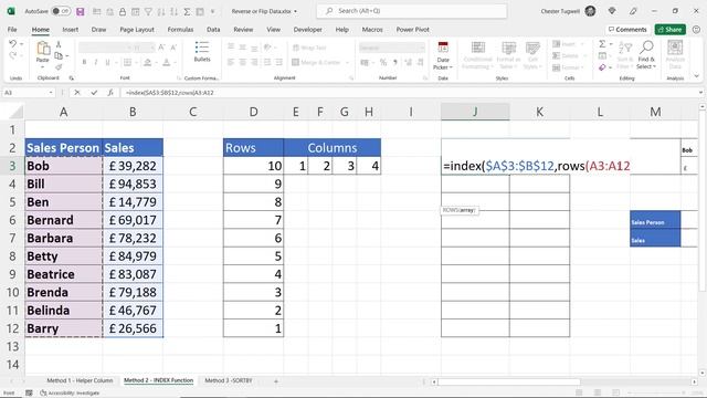 Reverse / Flip Data in Excel Columns or Rows | 3 Solutions - Formula and Non-Formula Methods. смотреть онлайн