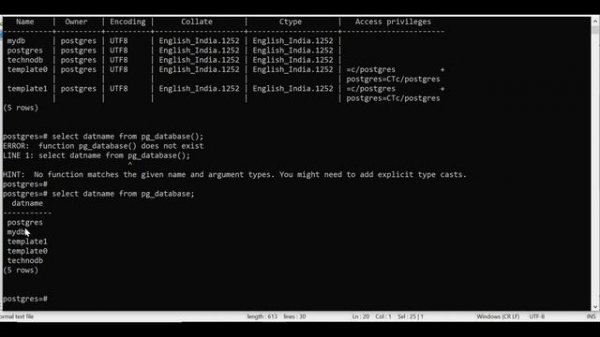 PostgreSQL : psql basic administration