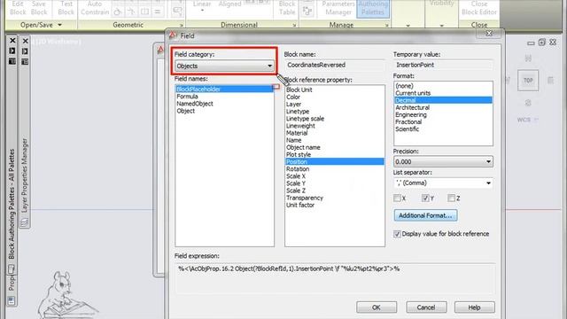 AutoCAD : Создать блок с полями. смотреть онлайн