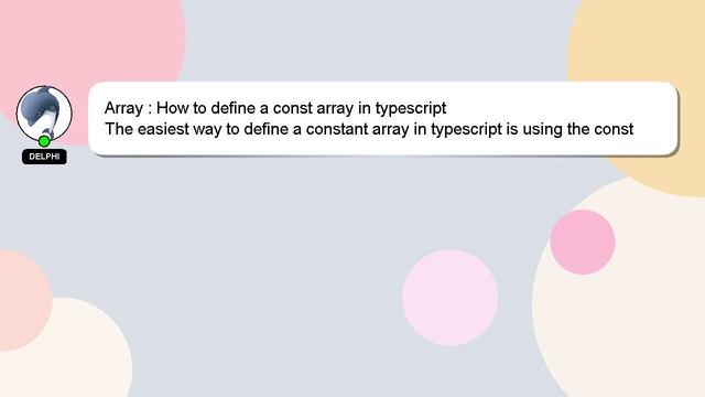 Array : How to define a const array in typescript смотреть онлайн