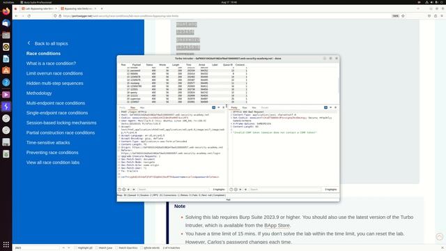 Bypassing rate limits via race conditions смотреть онлайн