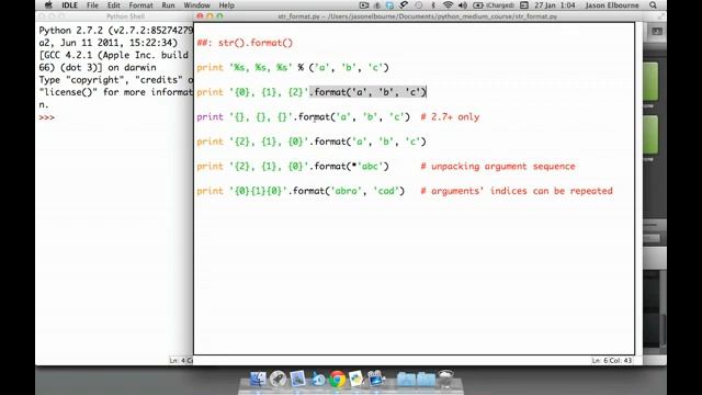 10 Python - Sequence Types String Formatting Part 2 смотреть онлайн