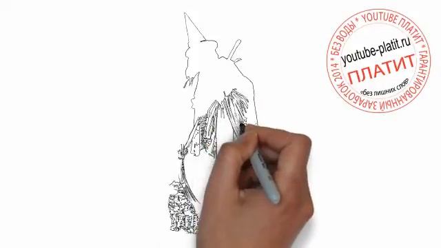Как нарисовать ведьму с котом за 36 секунд смотреть онлайн