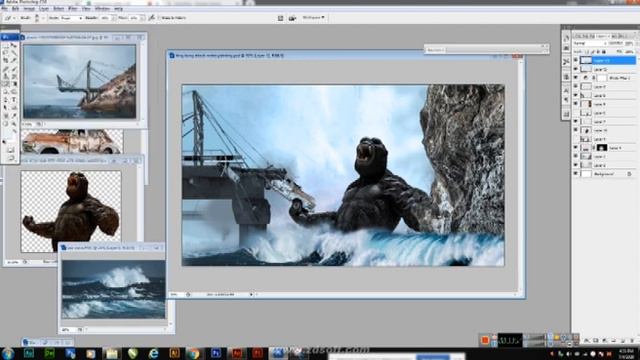 King Kong matte painting and make your own movie poster design смотреть онлайн