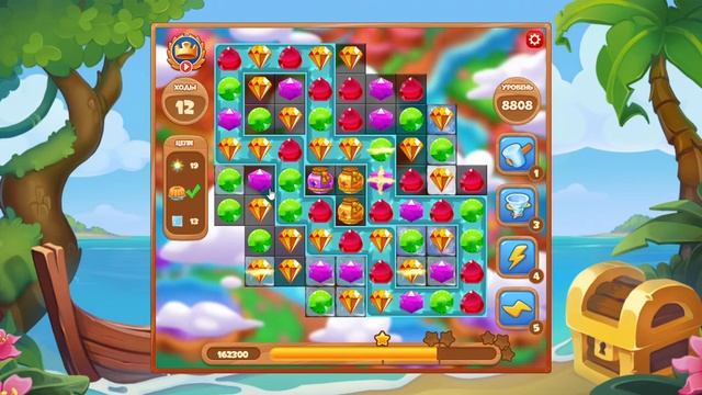 Как пройти уровень 8808 игры Сокровища Пиратов смотреть онлайн