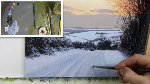 #54 How To Paint a Winter Landscape | Oil Painting Tutorial смотреть онлайн