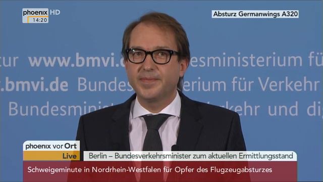 Flugzeugabsturz: Alexander Dobrindt zum aktuellen Ermittlungsstand am 26.03.2015 смотреть онлайн