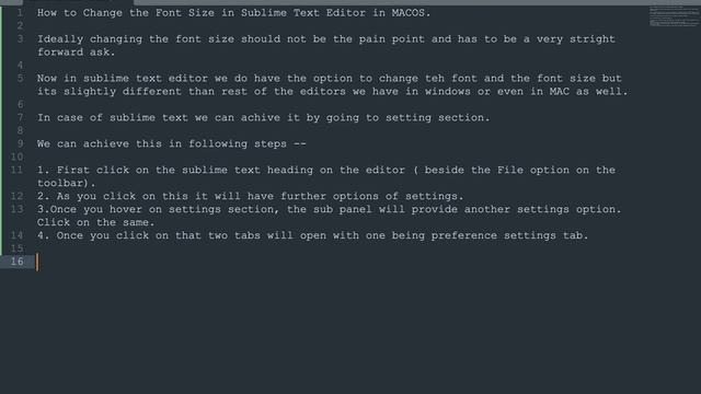 Change Font Size in Sublime Text Editor in MACOS смотреть онлайн