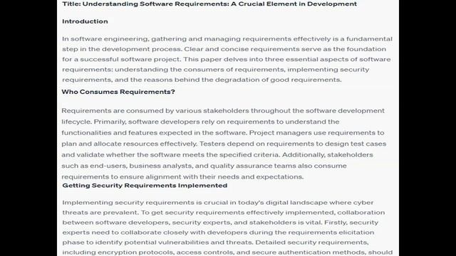 Provide your thoughts and understanding of requirements Who consumes requirements смотреть онлайн