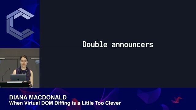 Diana MacDonald | When Virtual DOM Diffing is a Little Too Clever | ComponentsConf 2019 смотреть онлайн