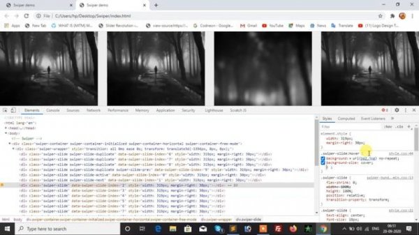 Responsive slider with blur effect using swiper js