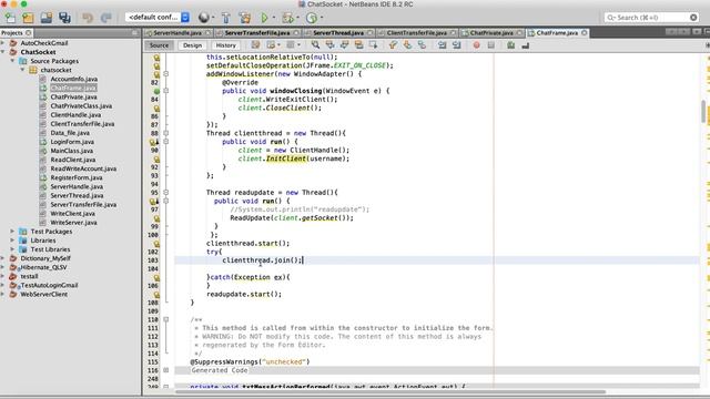 Explain code of project Chat Socket Java Socket смотреть онлайн