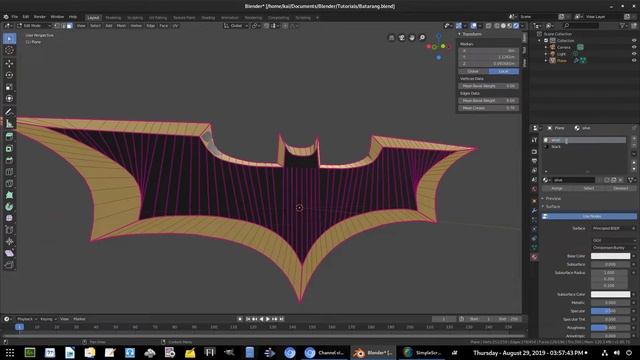 Blender 2.8 Tutorial - How to model a Batarang - 4 of 4 смотреть онлайн