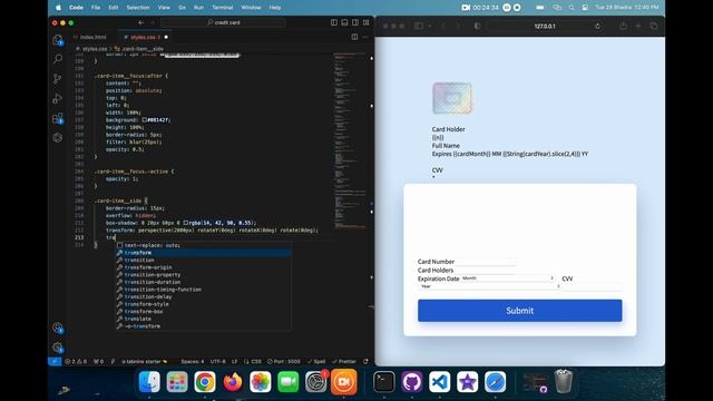 Interactive Credit Card Details Page | HTML, CSS, JavaScript Tutorial смотреть онлайн