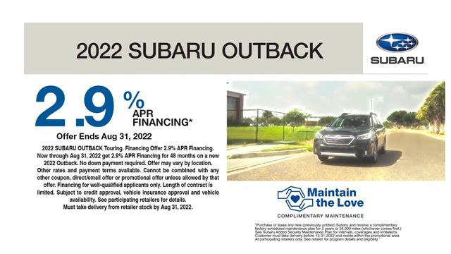 2.9% APR On The 2022 Subaru Outback | Bert Ogden Subaru смотреть онлайн