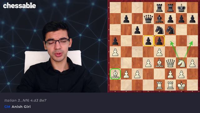 12. Italian 3...Nf6 4.d3 Be7 смотреть онлайн