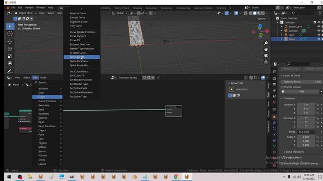 musgrave_2d terrain pushed along a curve - geometry nodes - blender3d смотреть онлайн
