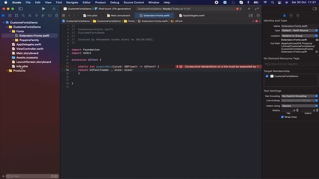Custom Font in iOS | Add/Import Custom Font Family - iOS Development 2021, Xcode 12.5 & Swift5 смотреть онлайн