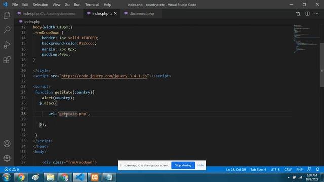 DEPENDENT DROPDOWN PHP AJAX смотреть онлайн